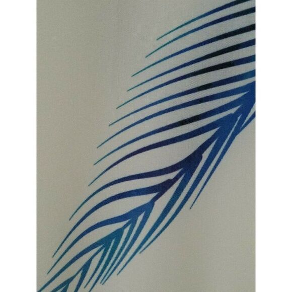 Blue & White Flowy Dress FEATHERS Ruffle Womens XXL New - Picture 4 of 10